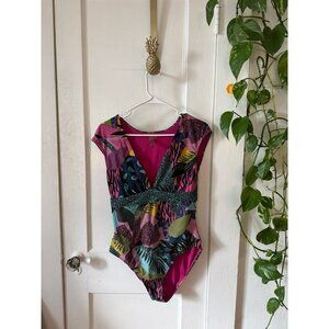 BLEU ROD BEATTIE women’s size 12 one piece fun abstract bathing suit